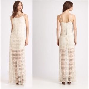 Alice + Olivia Anora Crochet Maxi lace dress M